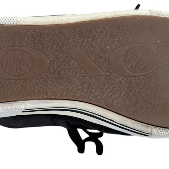 Men’s Coach Black on Black Brad Signature Logo Double C Canvas and Suede Shoes - Picture 8 of 8